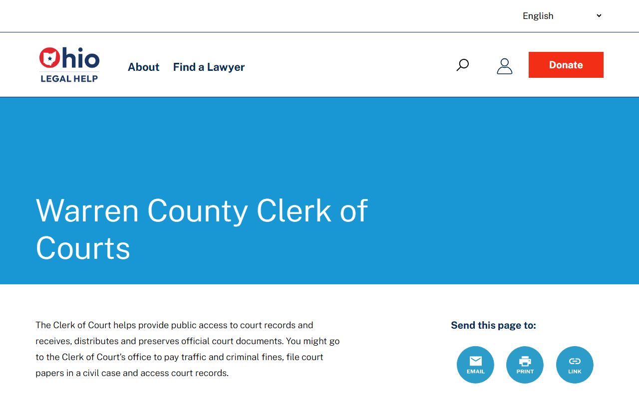 Ohio Legal Help Warren County Clerk of Courts resource for court records