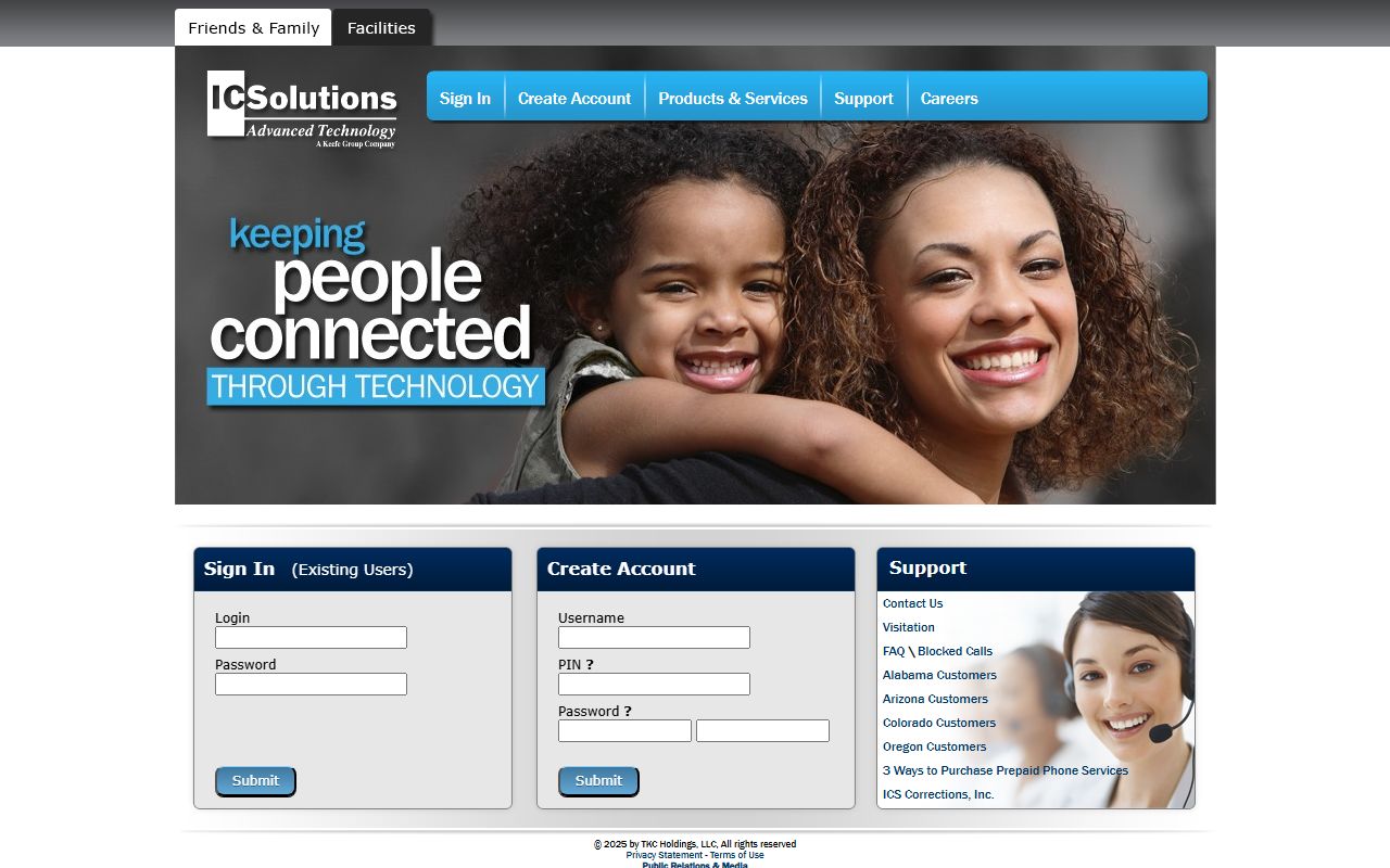 ICSolutions phone account site for Warren County inmate records and jail calls